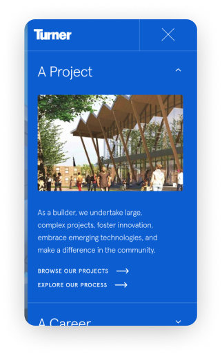 Turner Construction Megamenu